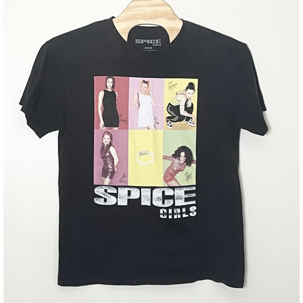 The Spice Girls T-Shirt Men's S/M Black Graphic UK Pop 90s‎ Music Nostalgia Tour